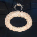 24 - 47 Inch Round Clear Geode Quartz Crystal Ring Pendant Light Modern Chandelier for Living Room - Joyfuzzy