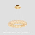 24 - 47 Inch Round Clear Geode Quartz Crystal Ring Pendant Light Modern Chandelier for Living Room - Joyfuzzy