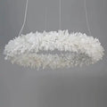 24 - 47 Inch Round Clear Geode Quartz Crystal Ring Pendant Light Modern Chandelier for Living Room - Joyfuzzy