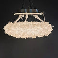 24 - 47 Inch Round Clear Geode Quartz Crystal Ring Pendant Light Modern Chandelier for Living Room - Joyfuzzy