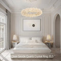 24 - 47 Inch Round Clear Geode Quartz Crystal Ring Pendant Light Modern Chandelier for Living Room - Joyfuzzy