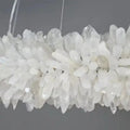 24 - 47 Inch Round Clear Geode Quartz Crystal Ring Pendant Light Modern Chandelier for Living Room - Joyfuzzy