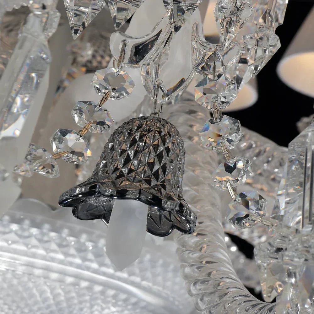 24 Lights Premium Crystal Chandelier with Lampshades - Joyfuzzy