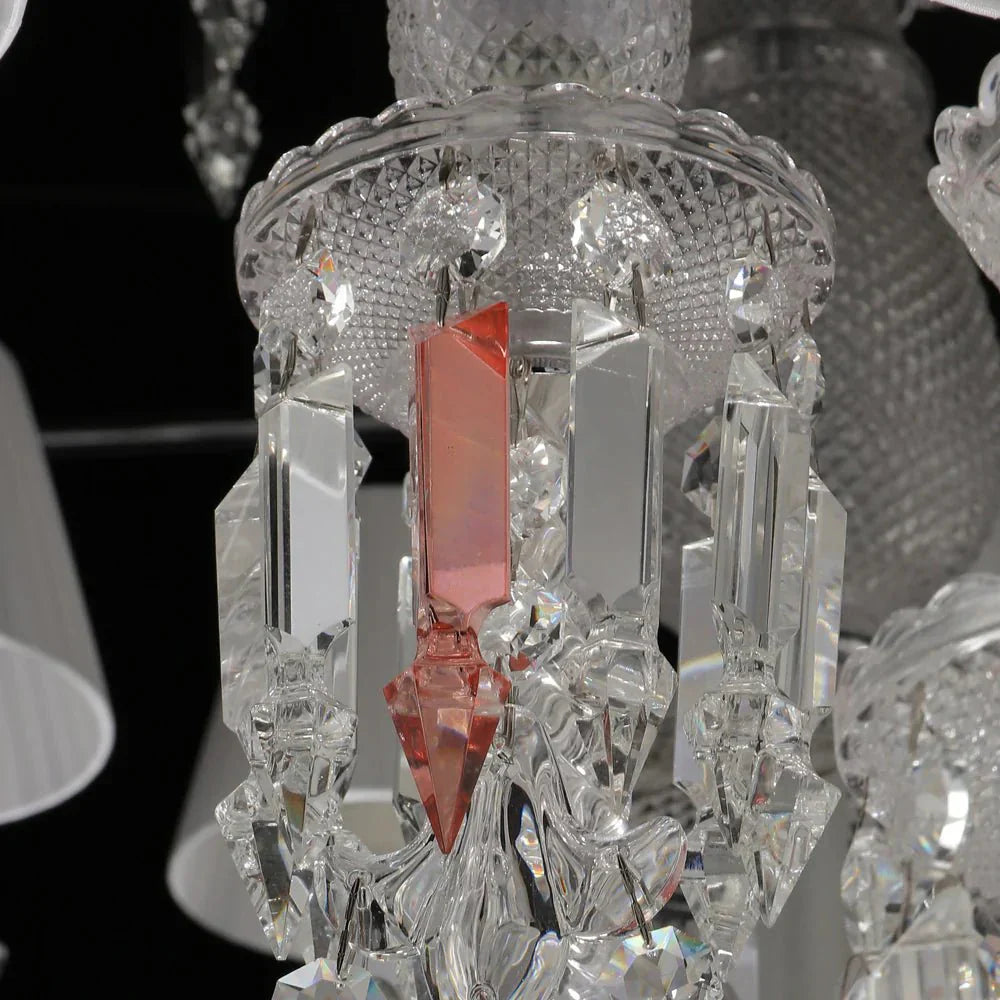 24 Lights Premium Crystal Chandelier with Lampshades - Joyfuzzy