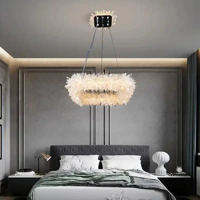 24'' Square Modern Geode Quartz Crystal Chandelier - Joyfuzzy