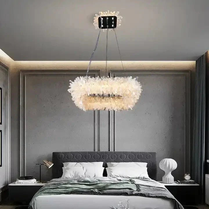 24'' Square Modern Geode Quartz Crystal Chandelier - Joyfuzzy