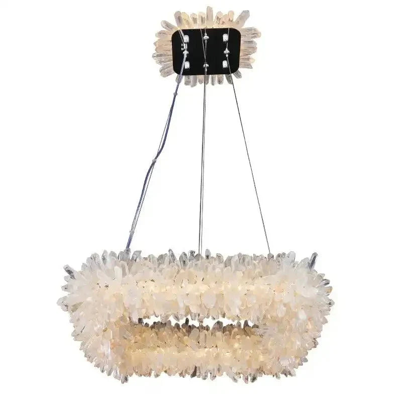 24'' Square Modern Geode Quartz Crystal Chandelier - Joyfuzzy