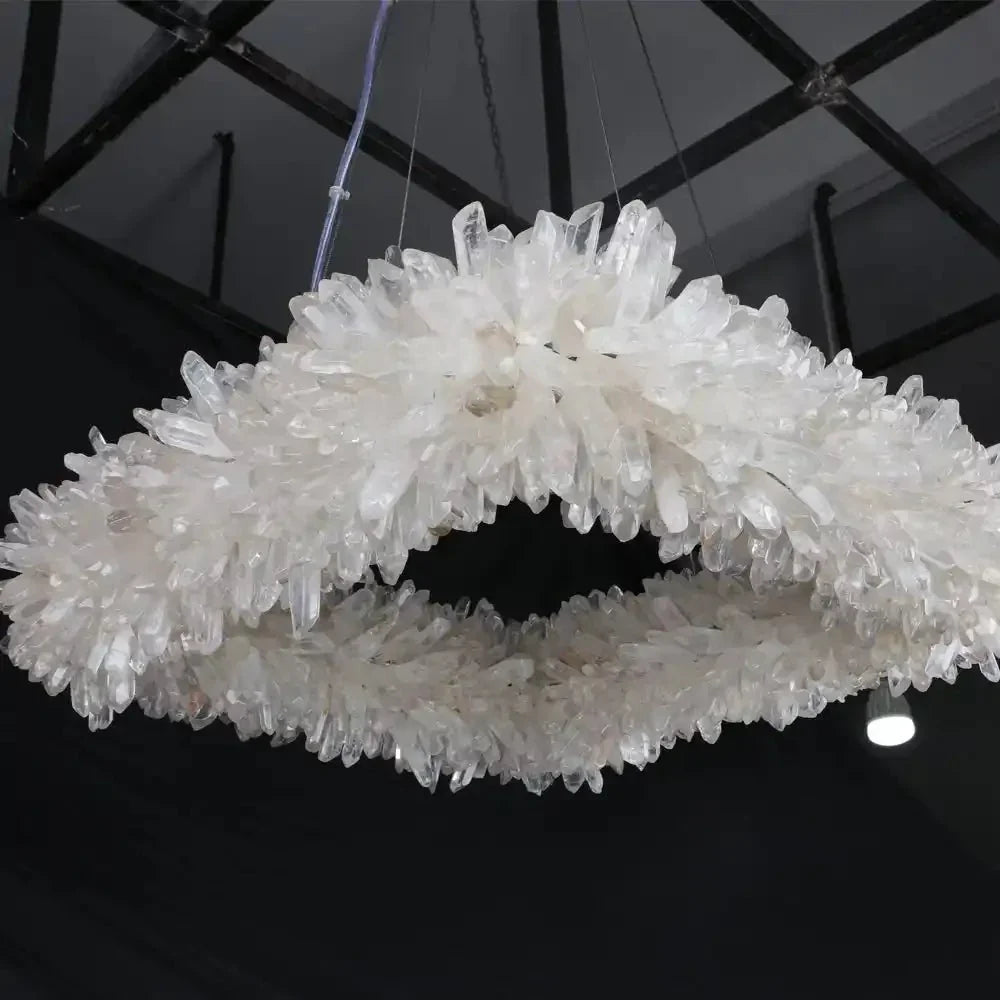 24'' Square Modern Geode Quartz Crystal Chandelier - Joyfuzzy