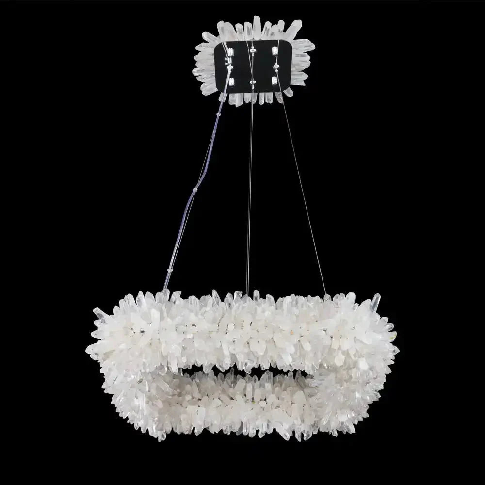 24'' Square Modern Geode Quartz Crystal Chandelier - Joyfuzzy