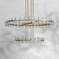 Arcfz Crystal Round 2-Tier Chandelier 60