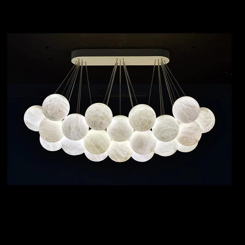 27 - Alabaster Ball Chandelier, Luxury Model Lighting - Joyfuzzy