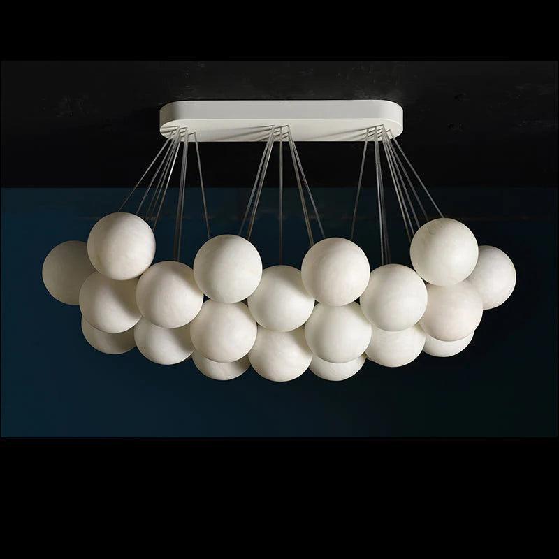 27 - Alabaster Ball Chandelier, Luxury Model Lighting - Joyfuzzy