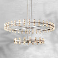 Arcfz Crystal Round 2-Tier Chandelier 60