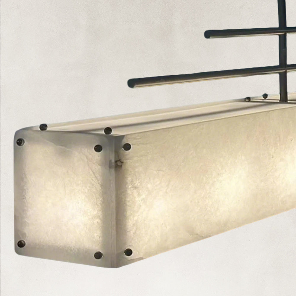 Elena Natural Alabaster Linear chandelier 59"L