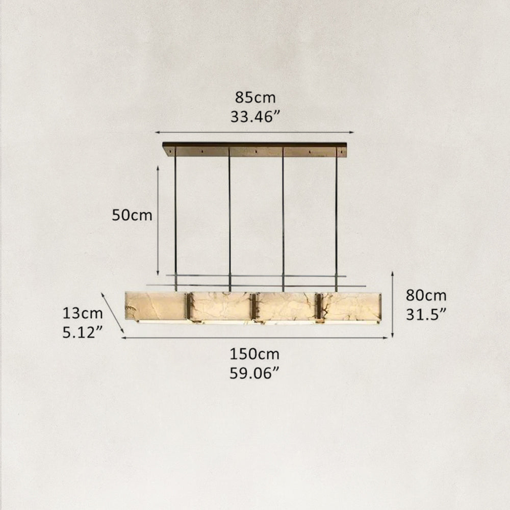 Elena Natural Alabaster Linear chandelier 59"L