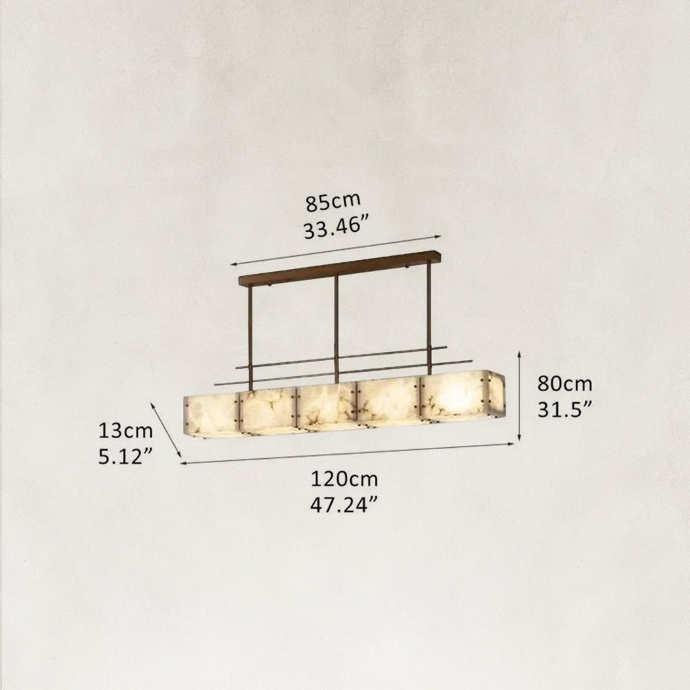 Elena Natural Alabaster Linear chandelier 47"L