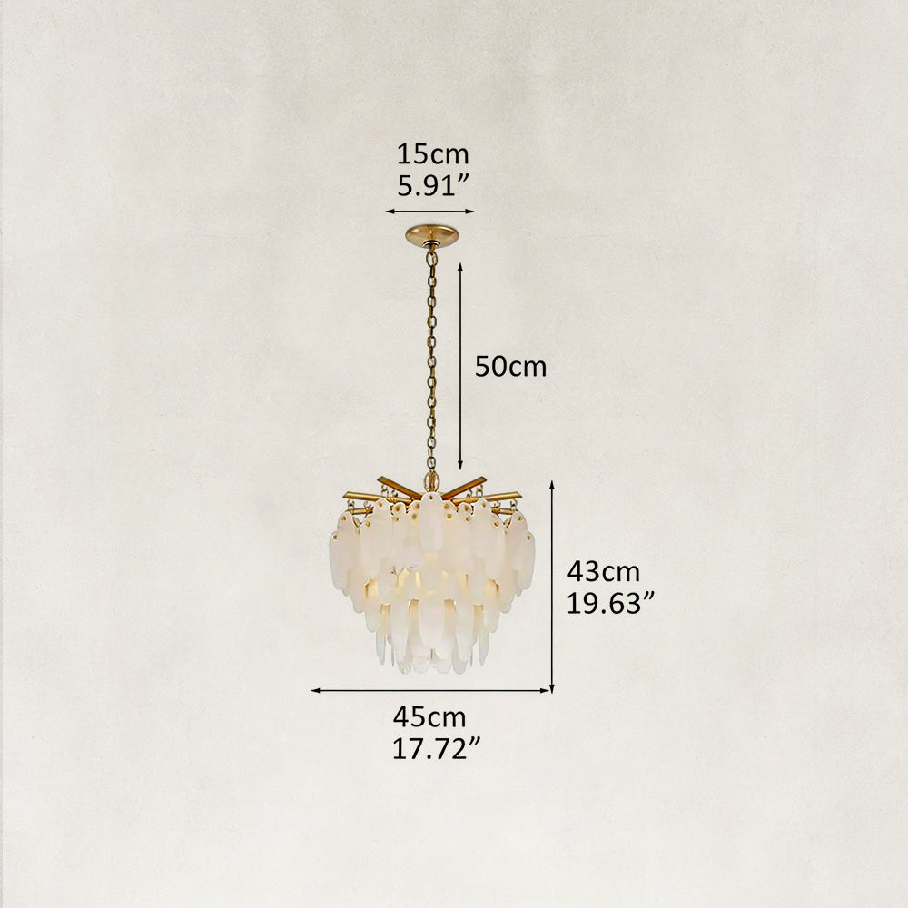 Coisini Ethereal Alabaster Semi-Flush Chandelier 18"D