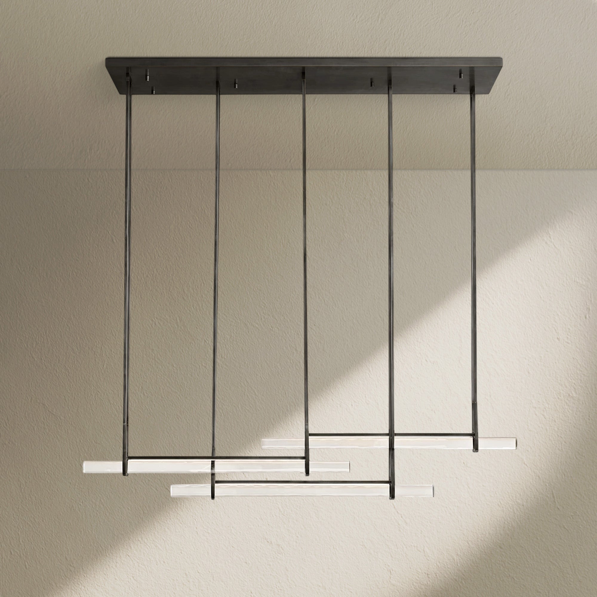 Aufz Crystal Triple Bar Linear Chandelier