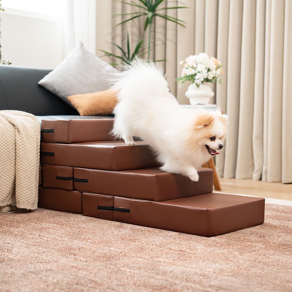 Waterproof Washable PU Leather Modular Multi-Level Pet Stairs
