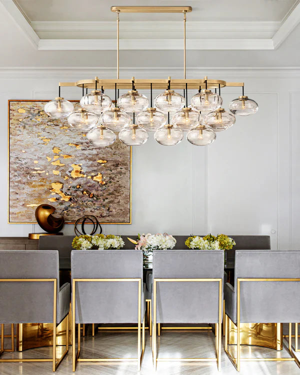 Cabfz Clear Glass Linear Chandelier 54"