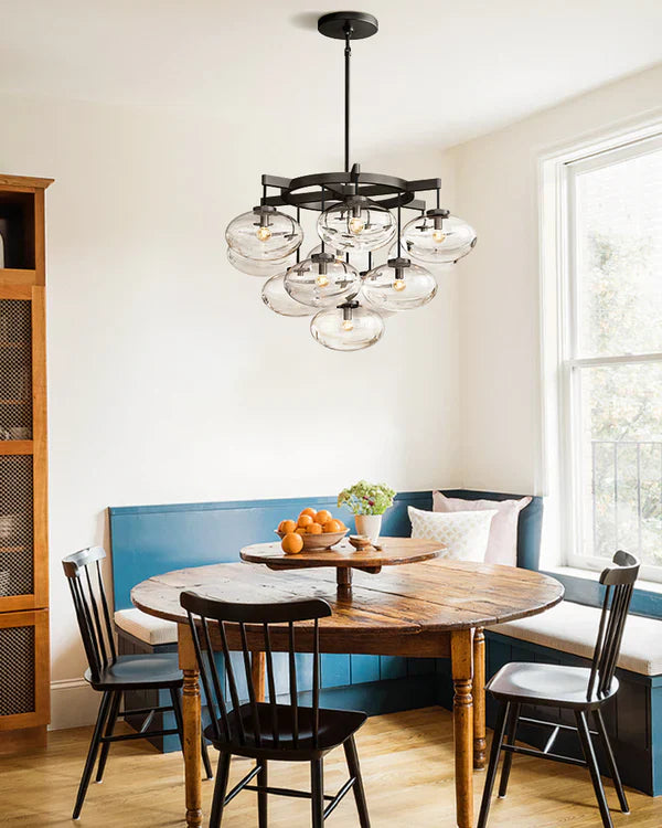 Cabfz Clear Glass Round Chandelier 60"