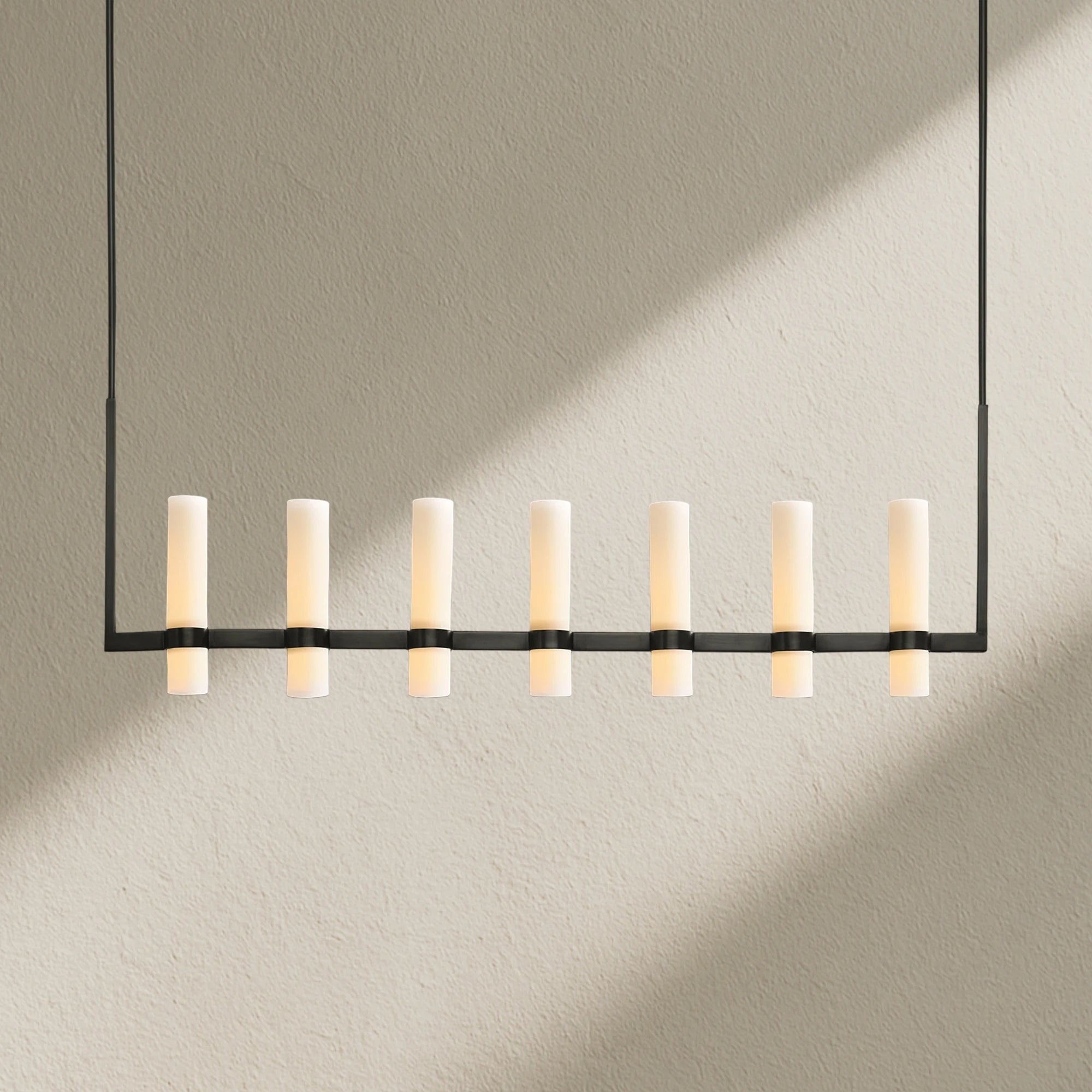 Lavefz Linear Milk Glass Chandelier