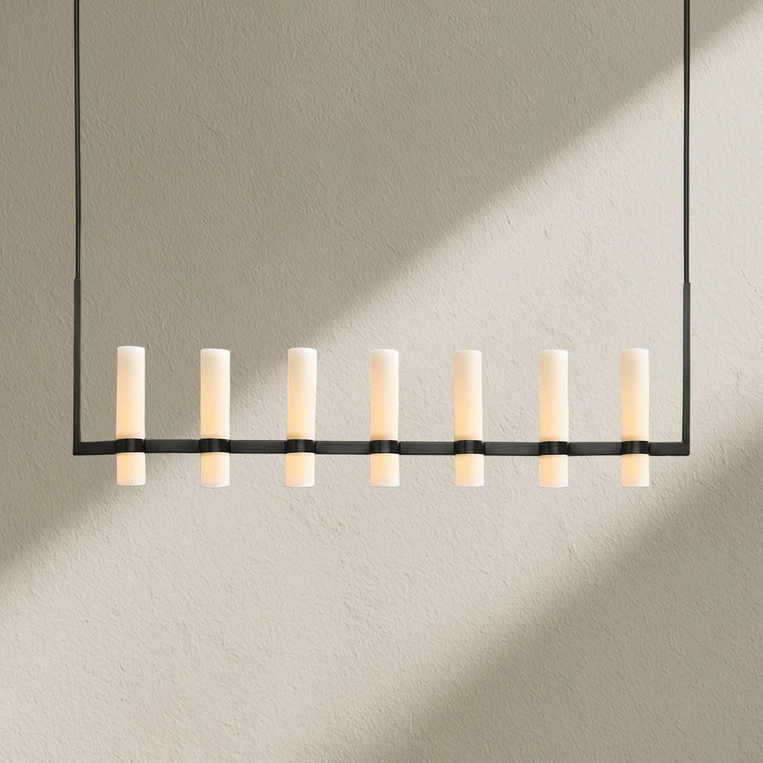 Lavefz Linear Milk Glass Chandelier