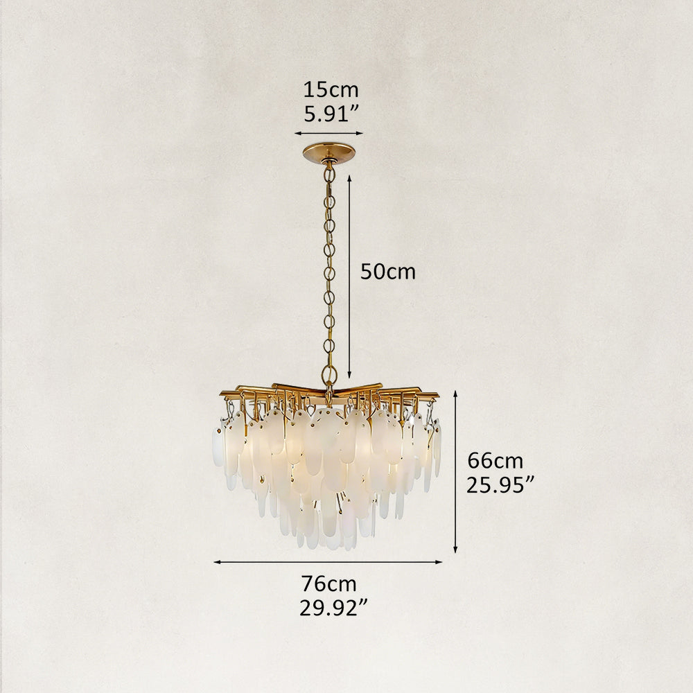 Coisini Ethereal Alabaster Semi-Flush Chandelier 30"D