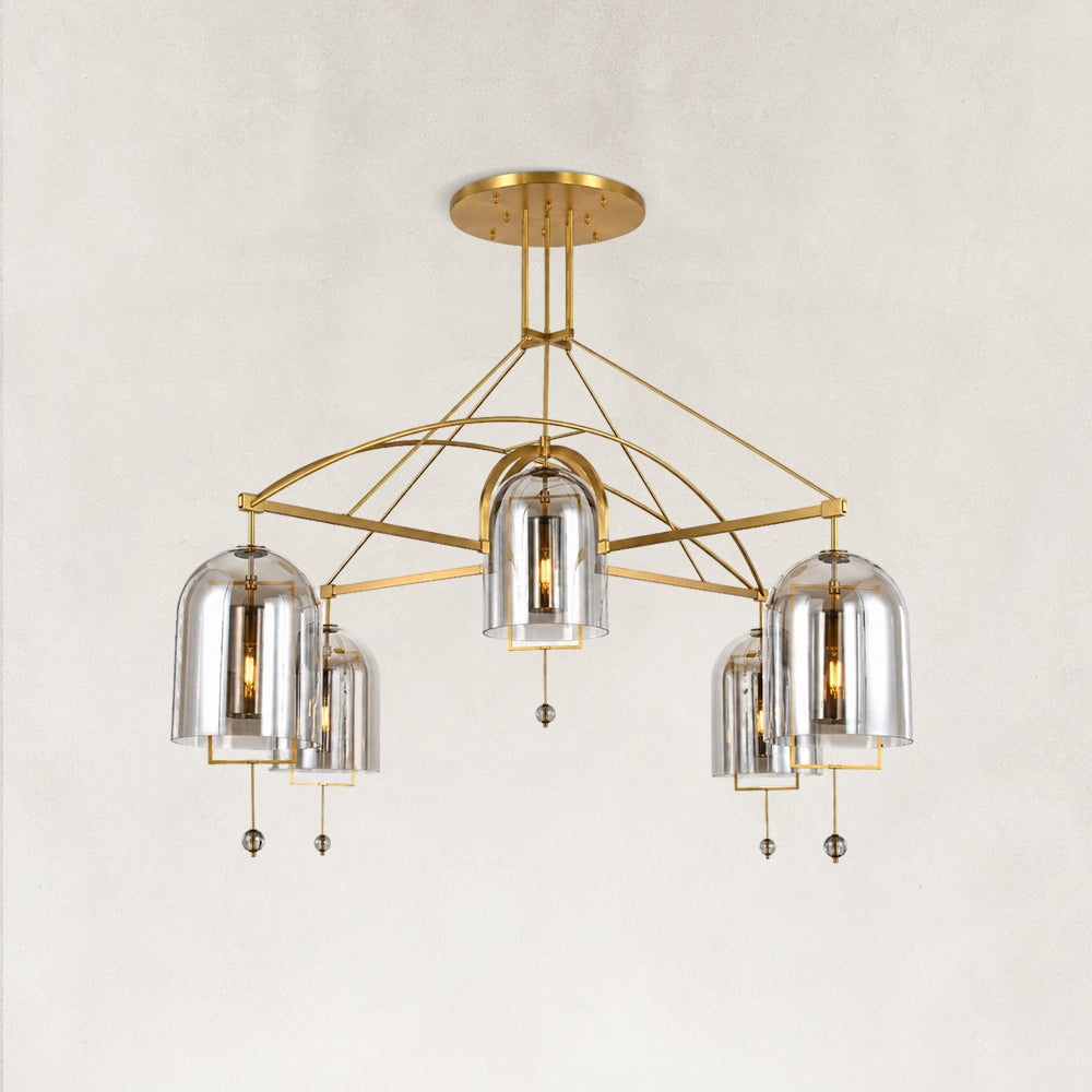 Noelle Large Round Smoke Glass Chandelier