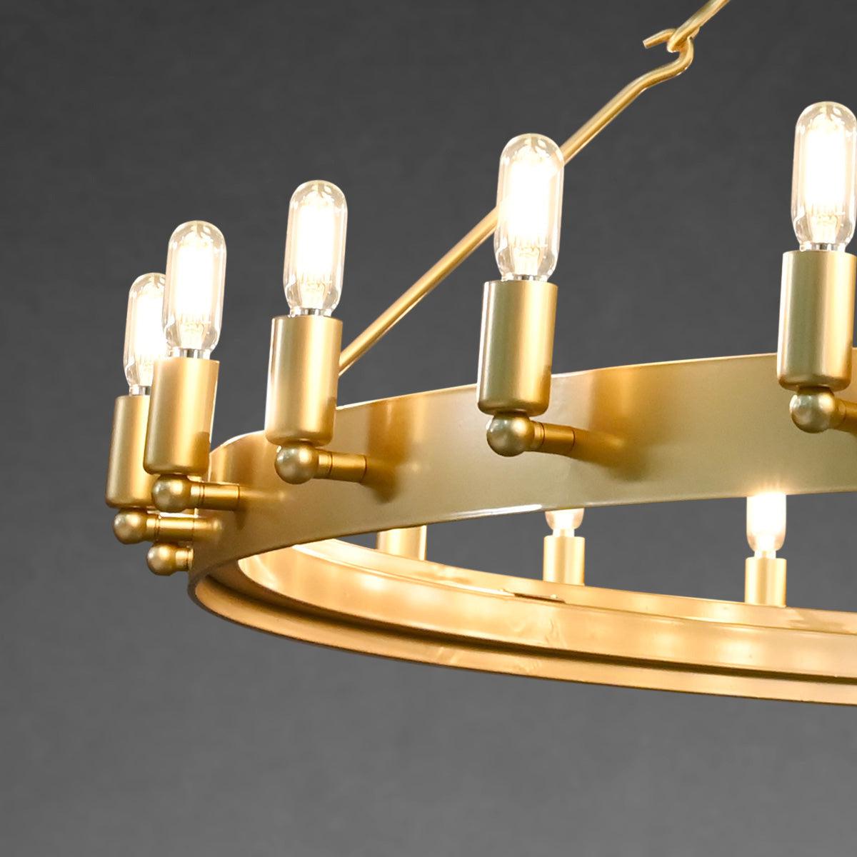 camafz Vintage Filament 2-Tier Round Chandelier 63''