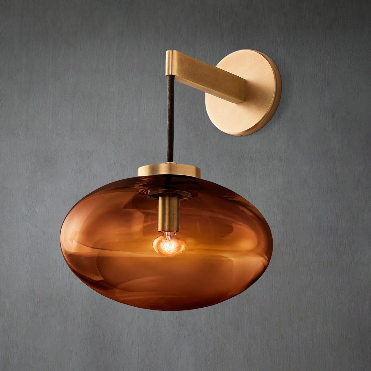 Cabfz Smoke Glass Wall Sconce