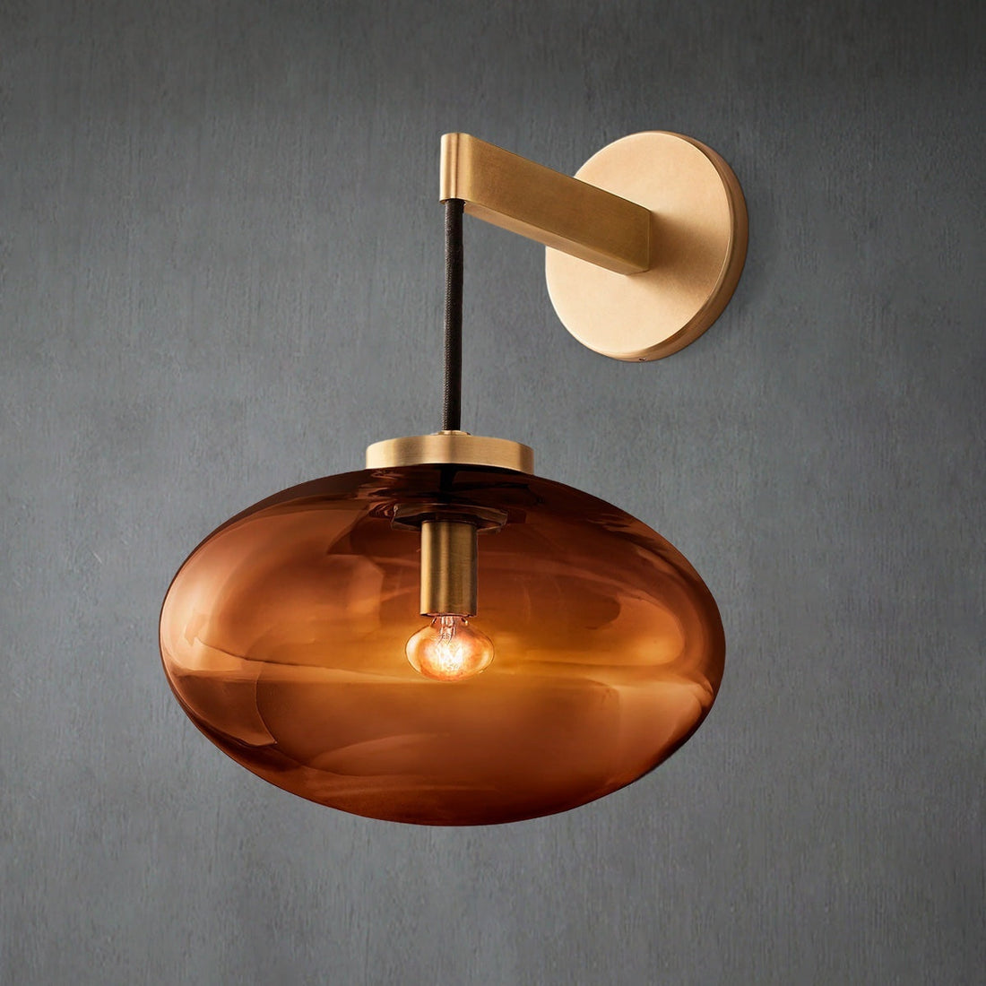 Cabfz Smoke Glass Wall Sconce