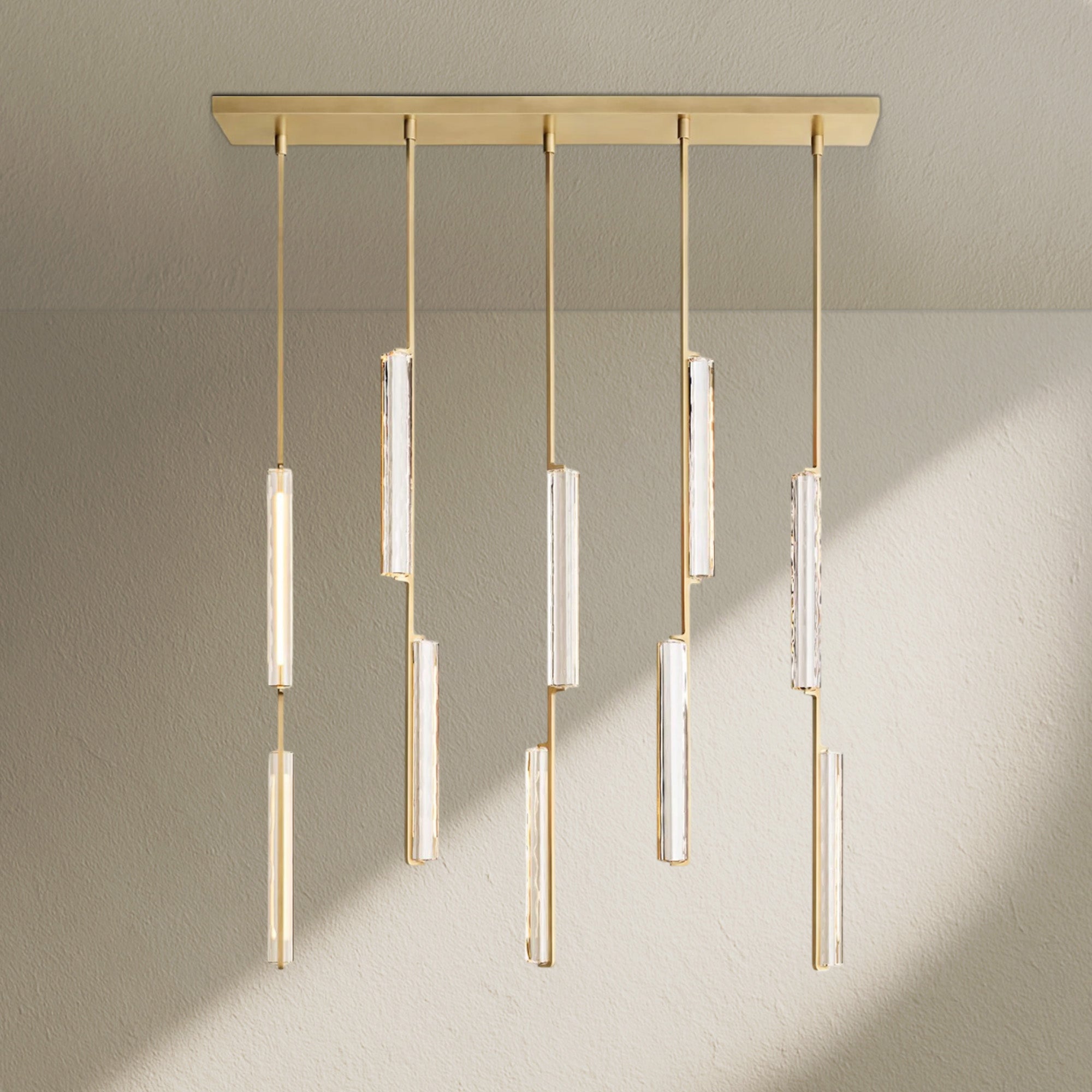 Aufz Crystal Linear Chandelier 54"