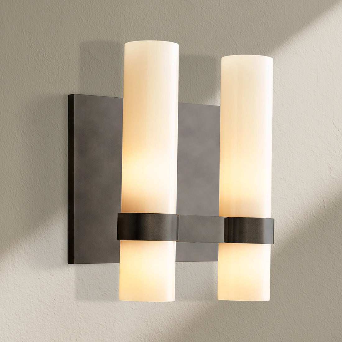Lavefz Milk Glass Double Sconce