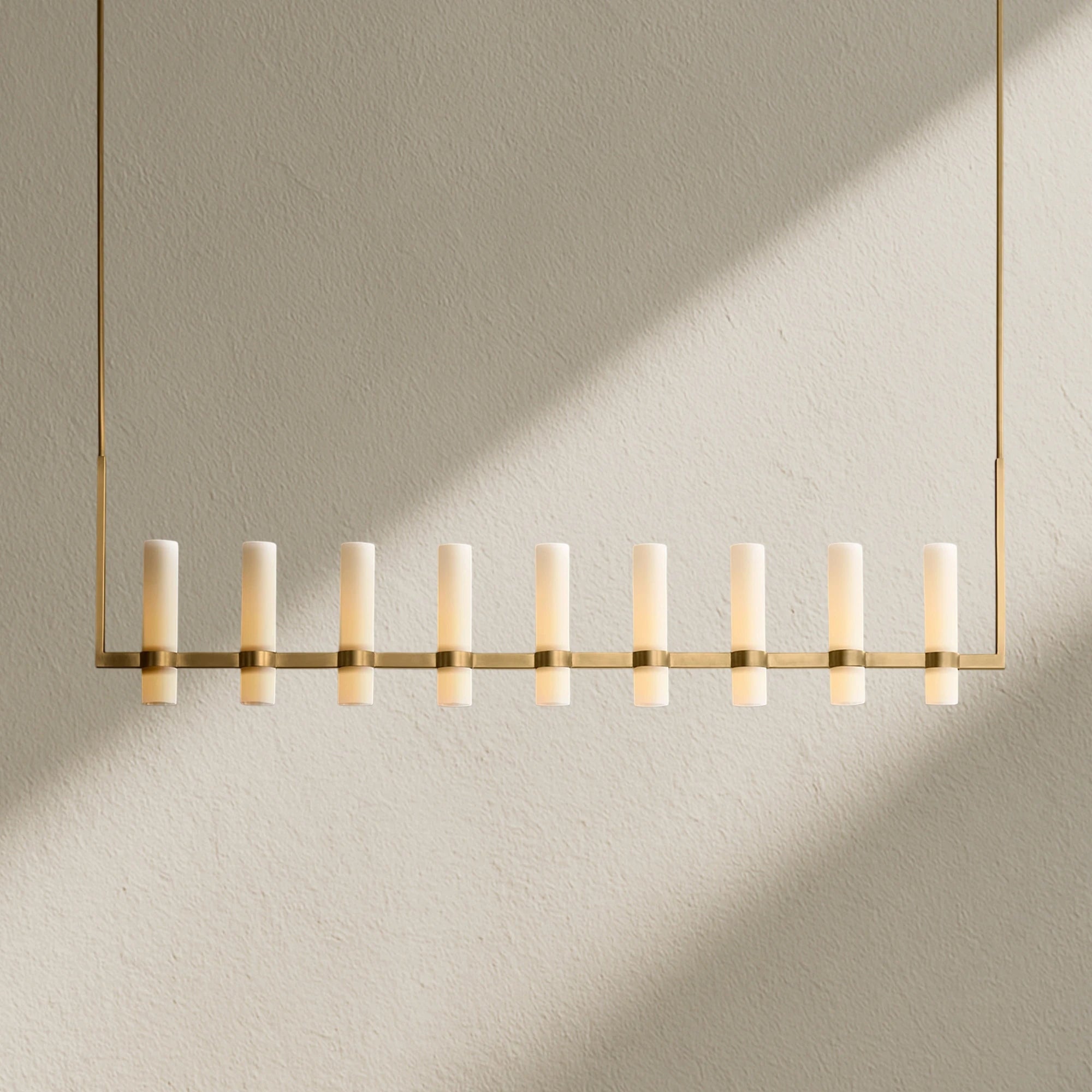 Lavefz Linear Milk Glass Chandelier