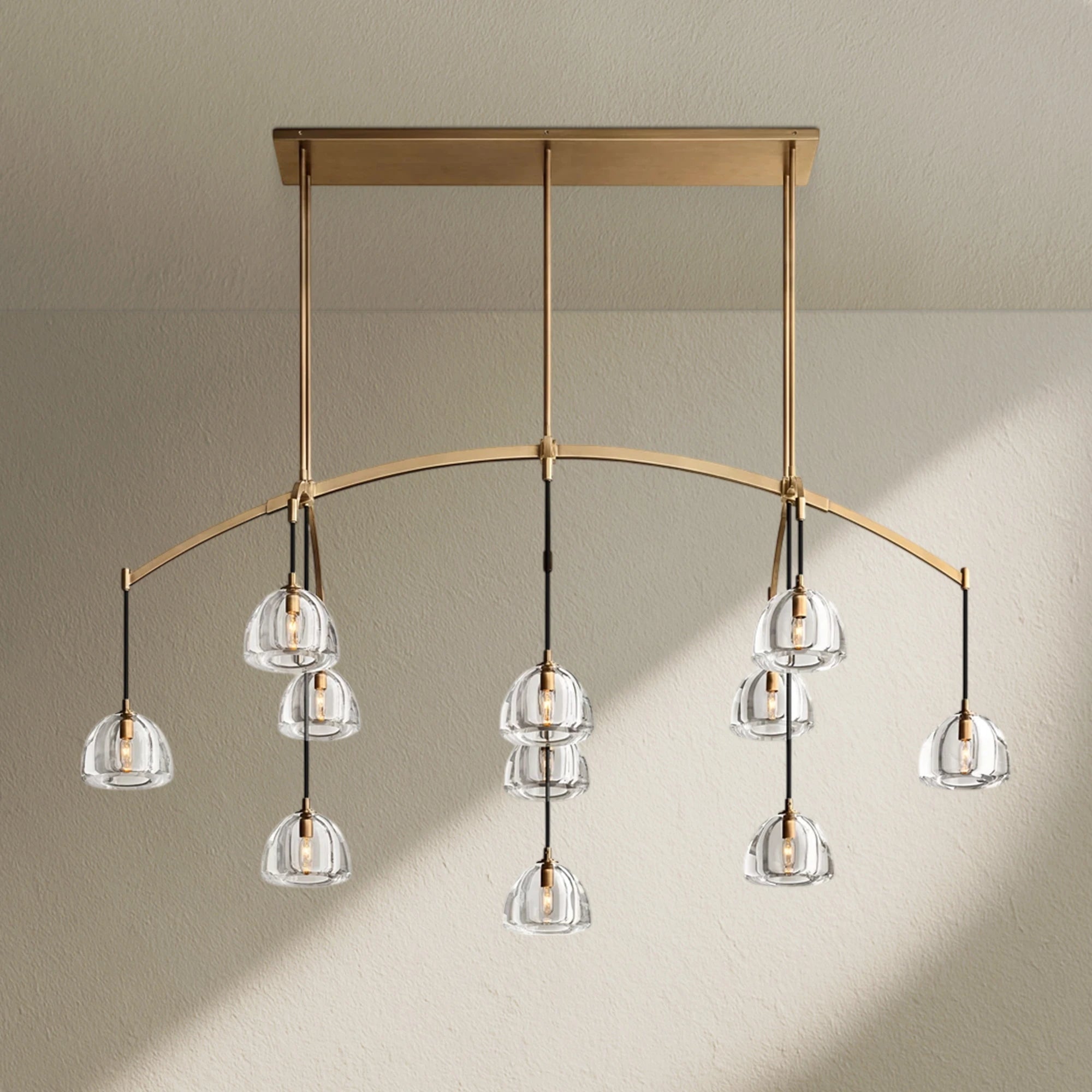 hemfz Modern Glass Linear Chandelier 54" 72"