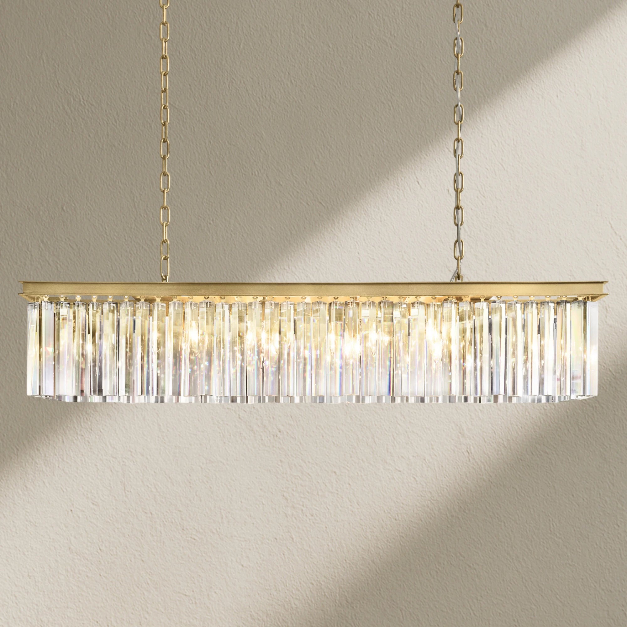 Rhyfz Rectangular Crystal Chandelier 49"