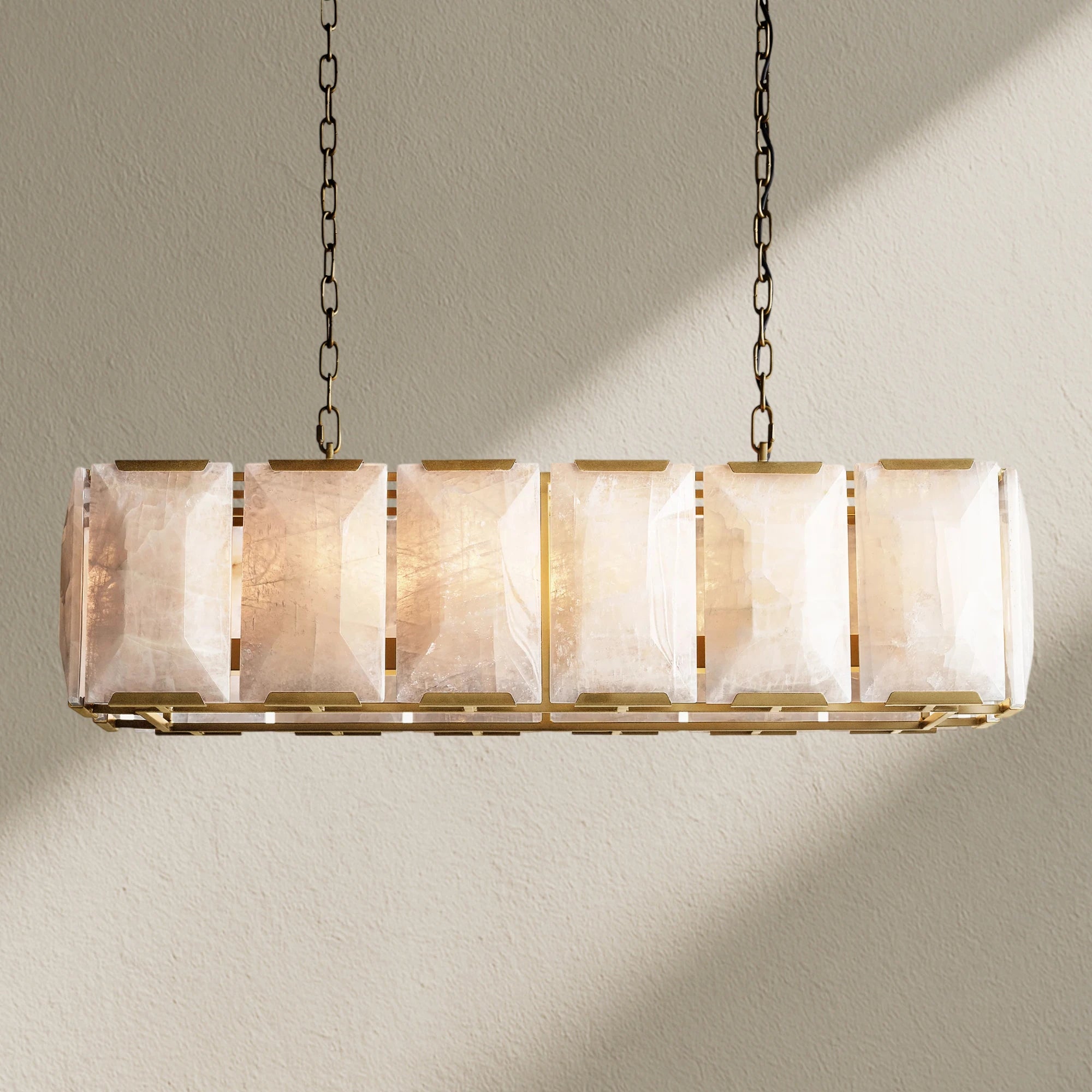 Harfz Calcite Rectangular Chandelier 42"