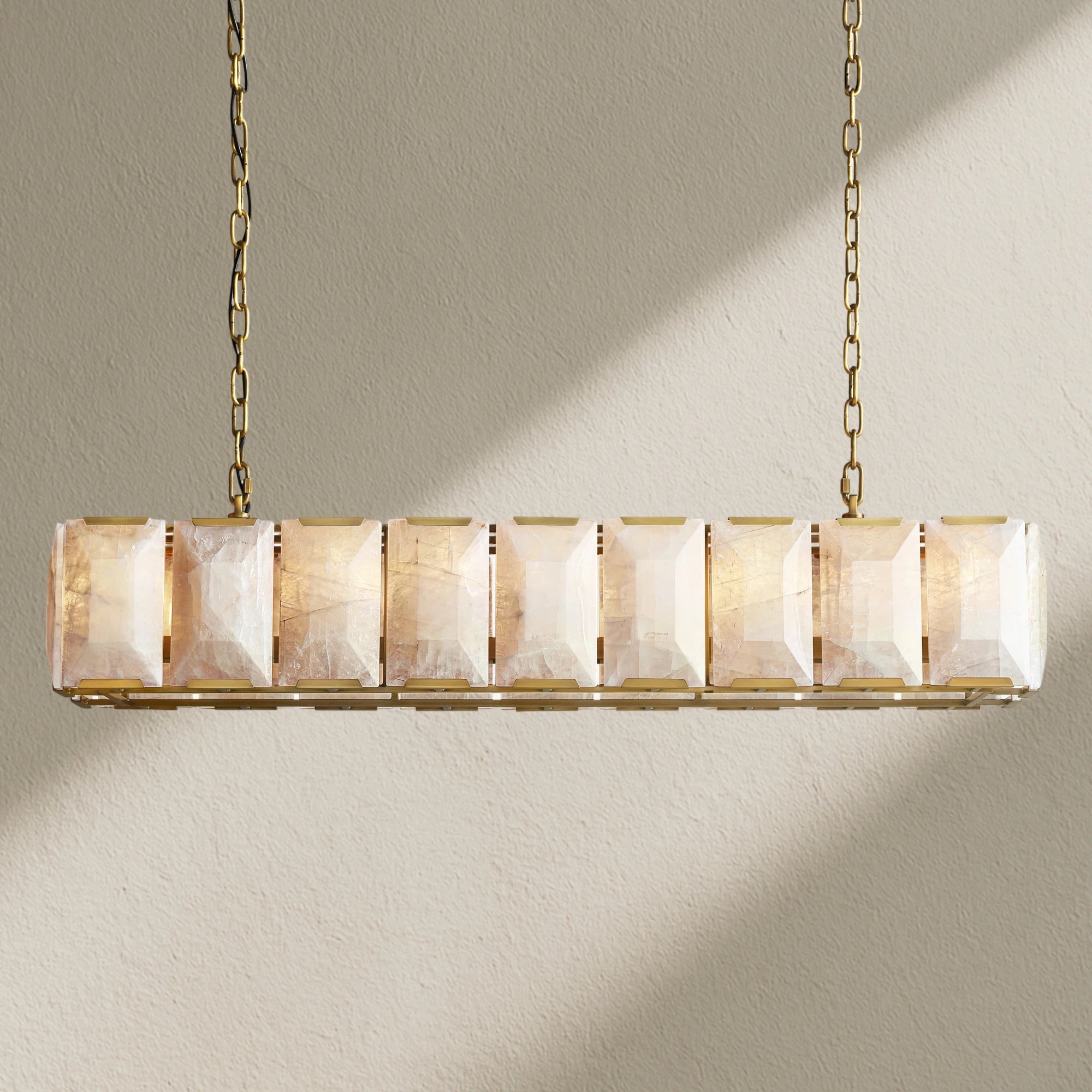 Harfz Calcite Rectangular Chandelier 62"
