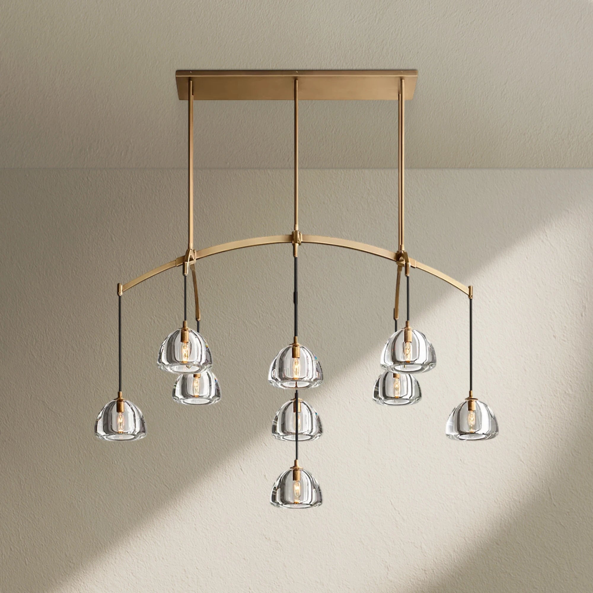 hemfz Modern Glass Linear Chandelier 54" 72"