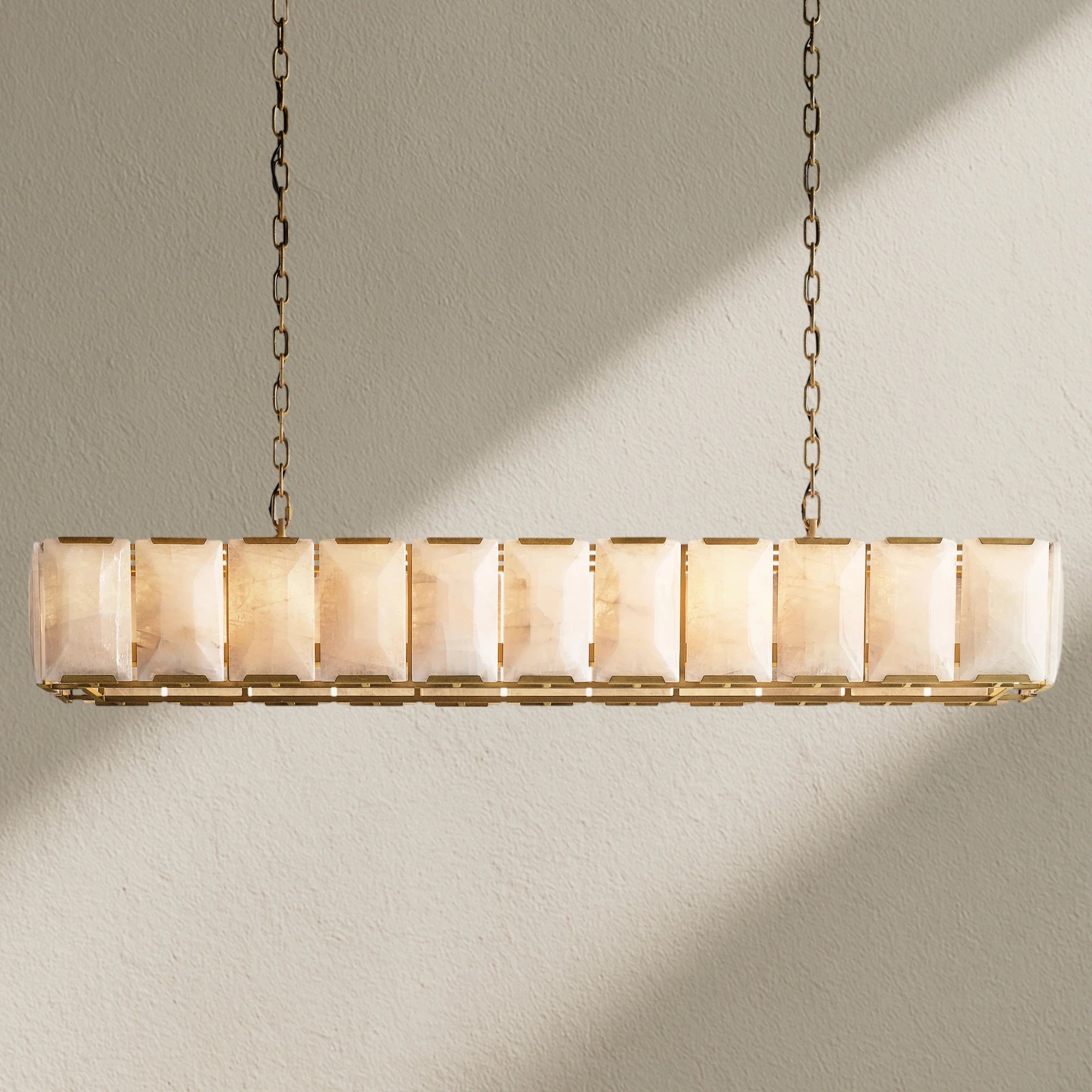Harfz Calcite Rectangular Chandelier 74"