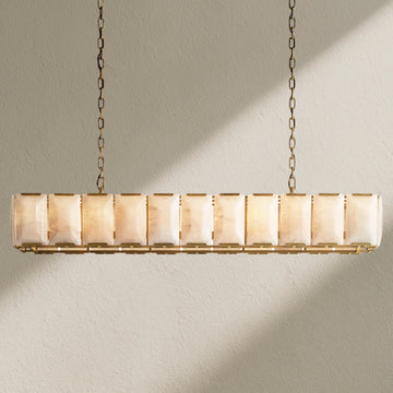 Harfz Calcite Rectangular Chandelier 74"
