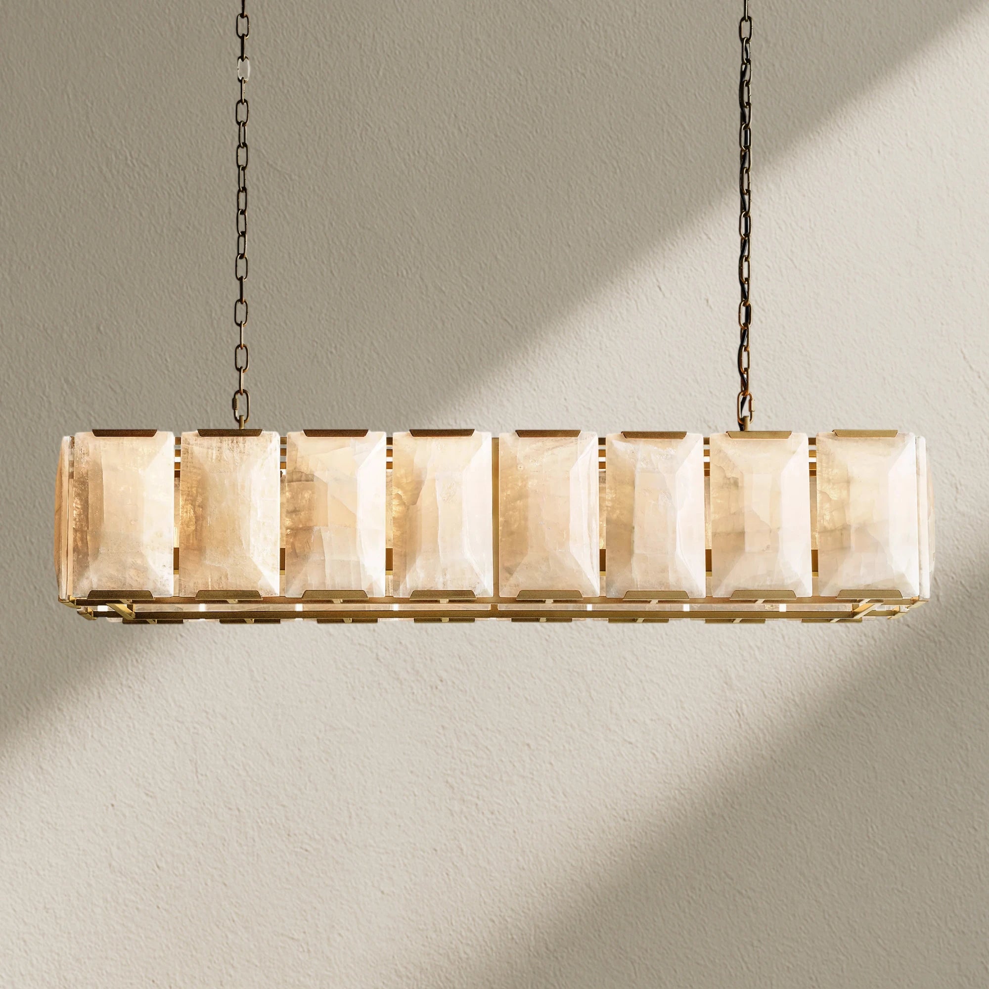 Harfz Calcite Rectangular Chandelier 54"