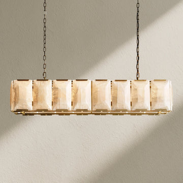 Harfz Calcite Rectangular Chandelier 54"