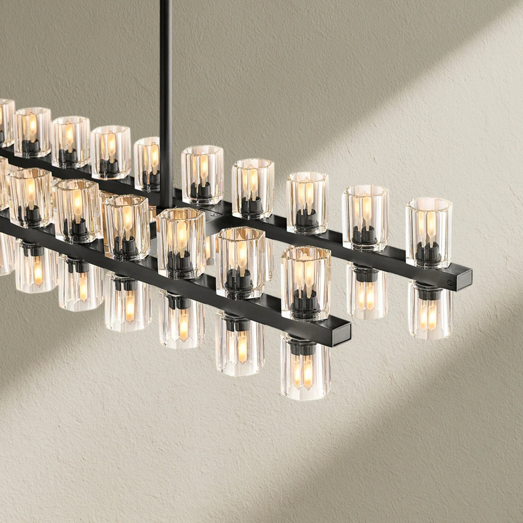 Arcfz Crystal Rectangular Chandelier 72"