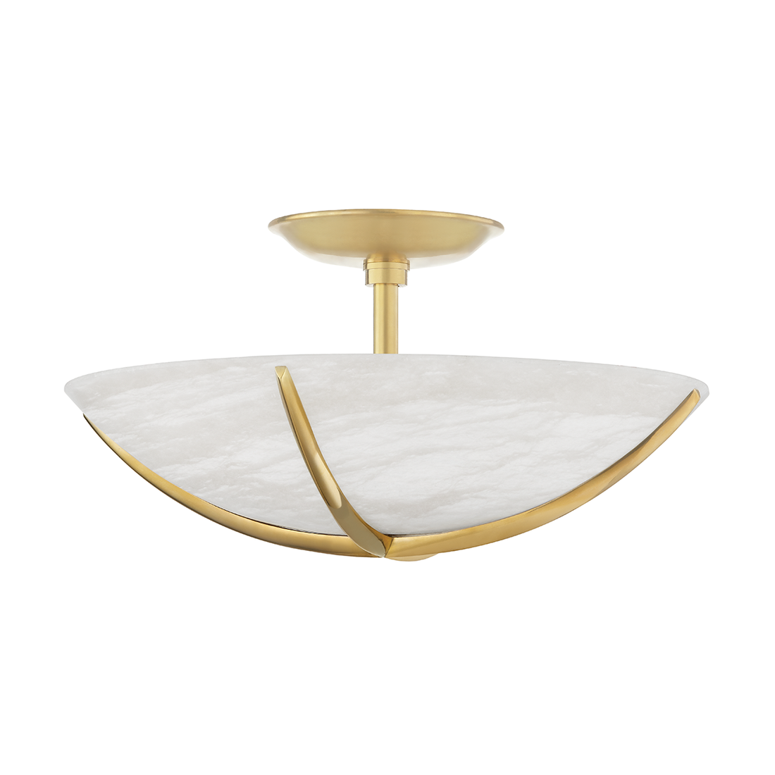 wheatley semi flush aged brass