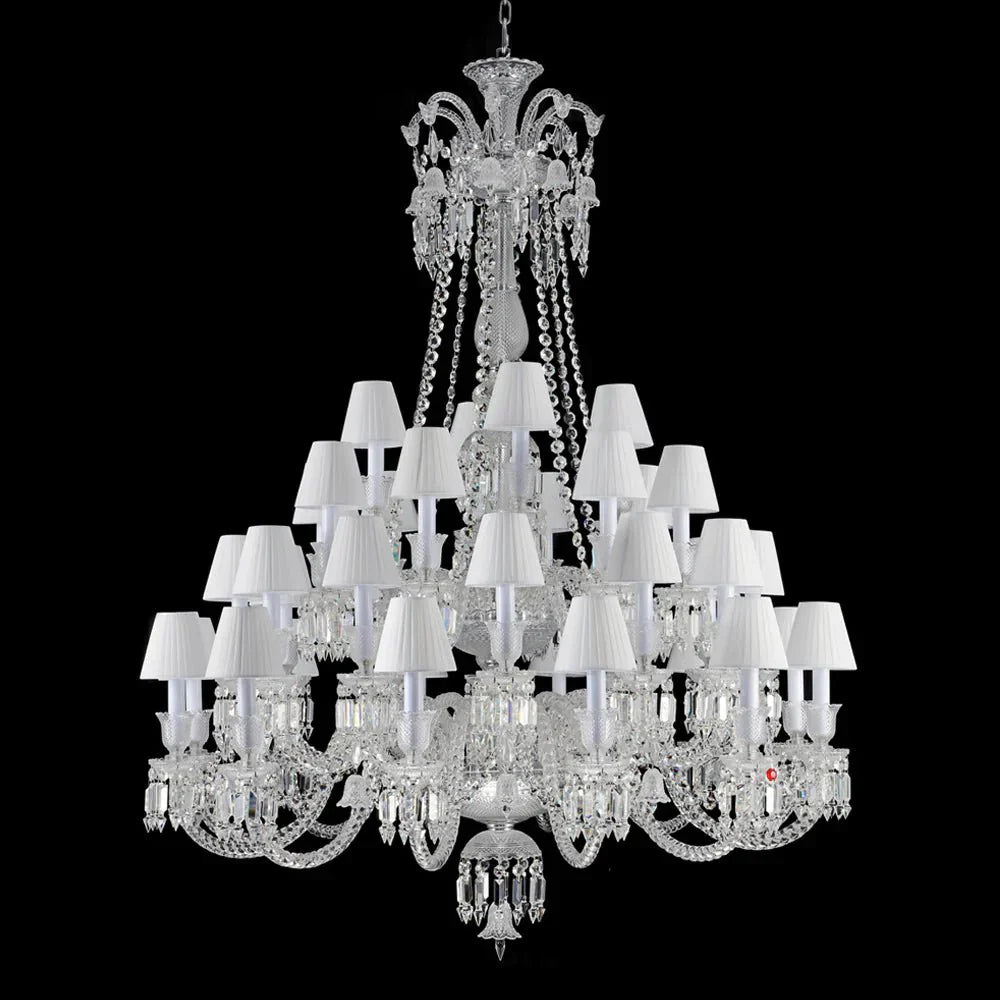 36 Lights Crystal Lighting with Lampshades - Joyfuzzy
