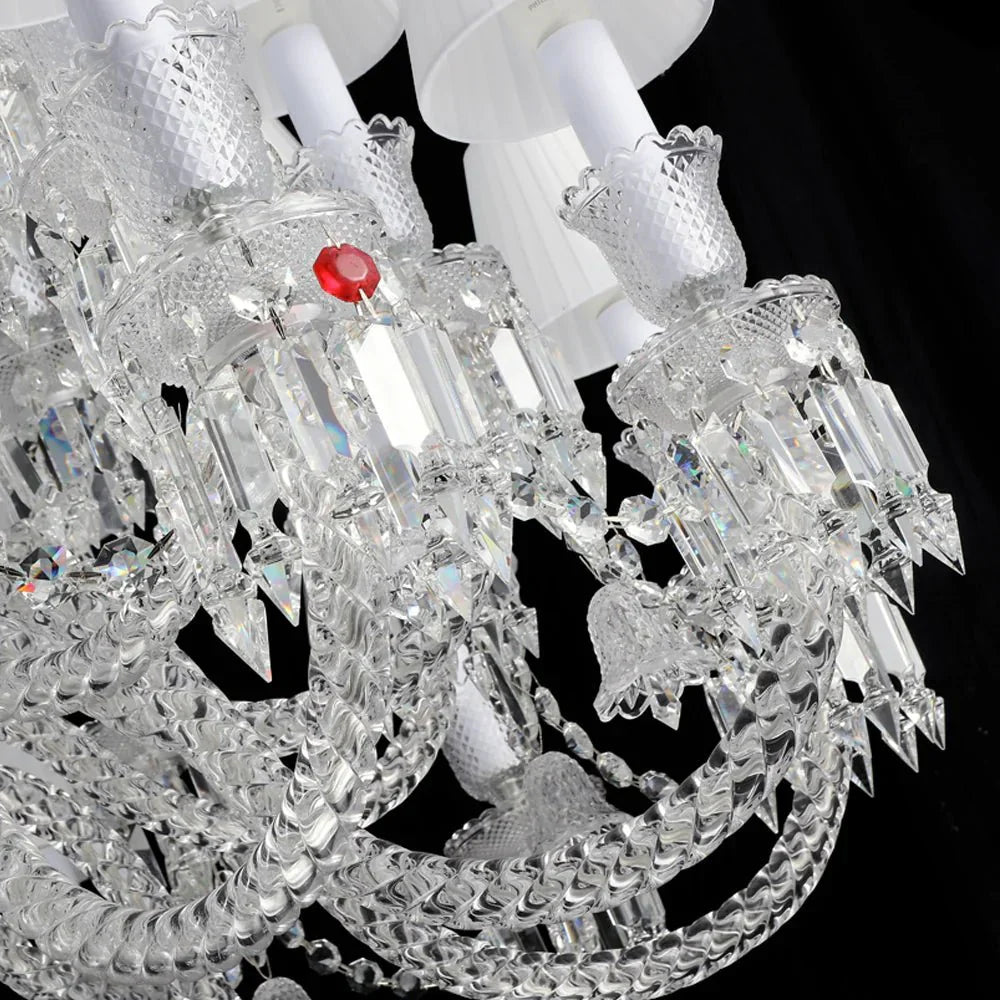 36 Lights Crystal Lighting with Lampshades - Joyfuzzy