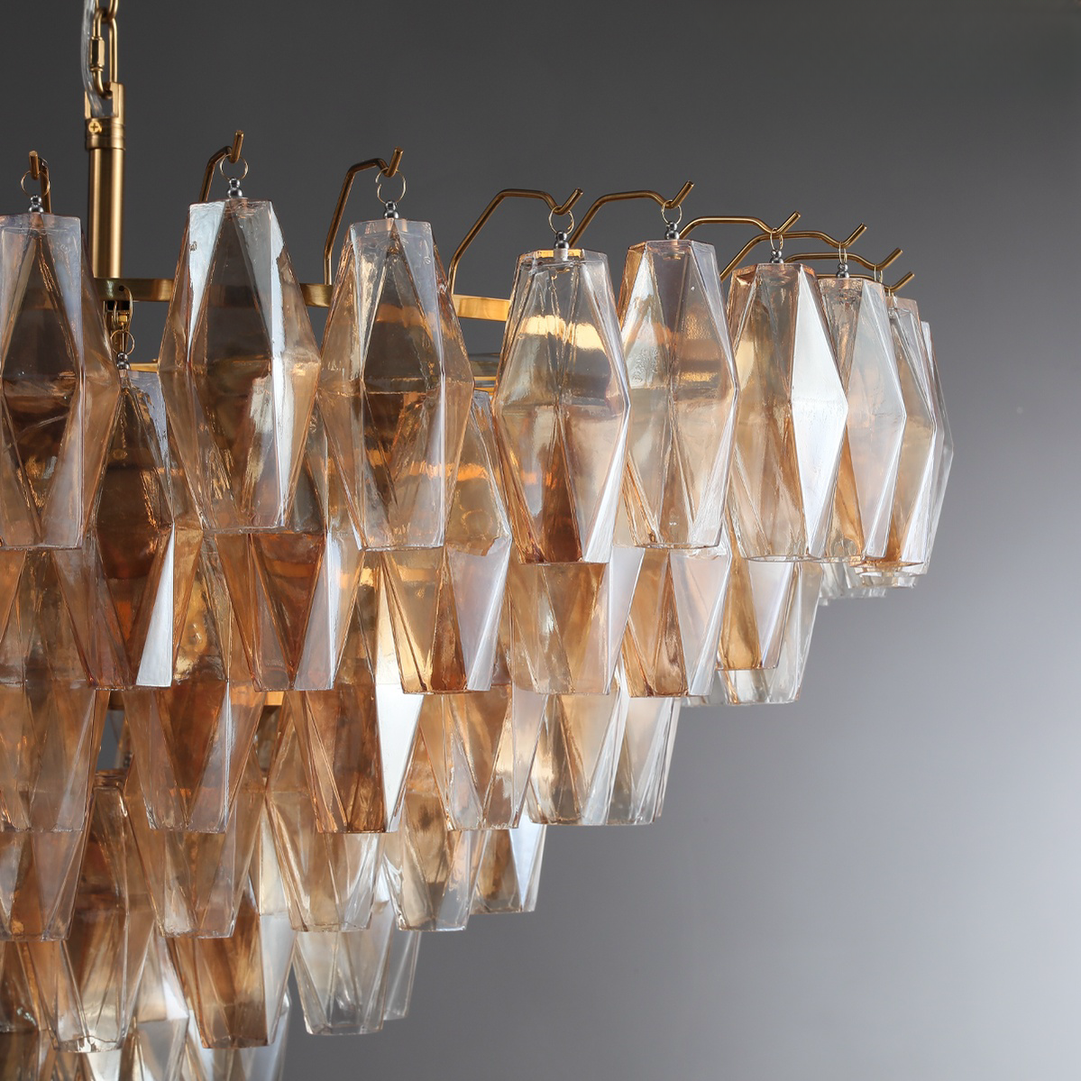 CHRAFZ Glass Tiered Round Chandelier 37"D 47"D 62"D