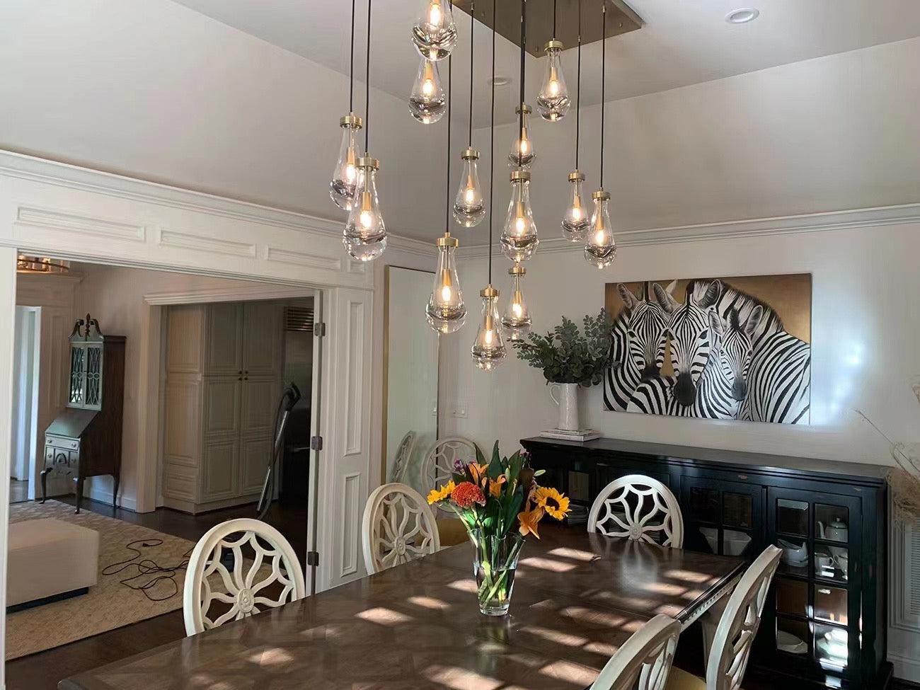 RAFZ Glass Linear Chandelier 54"